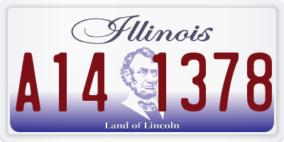 IL license plate A141378