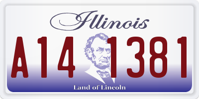 IL license plate A141381