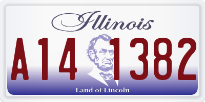 IL license plate A141382