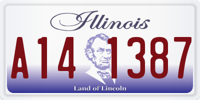IL license plate A141387