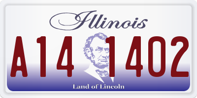 IL license plate A141402
