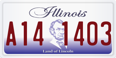 IL license plate A141403