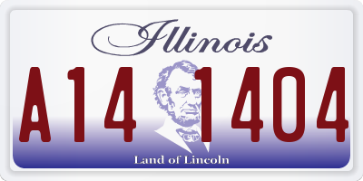 IL license plate A141404