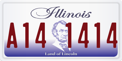 IL license plate A141414