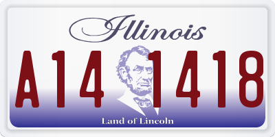 IL license plate A141418