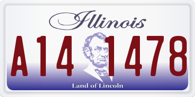 IL license plate A141478