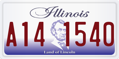 IL license plate A141540
