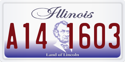 IL license plate A141603
