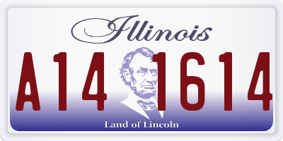 IL license plate A141614