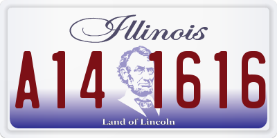 IL license plate A141616