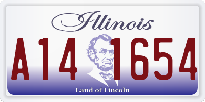 IL license plate A141654
