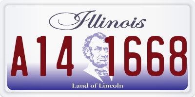 IL license plate A141668