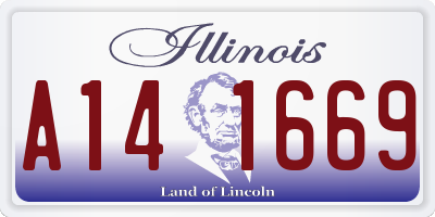 IL license plate A141669