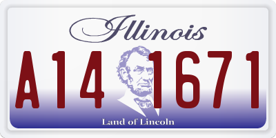 IL license plate A141671