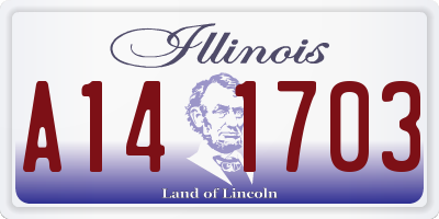 IL license plate A141703