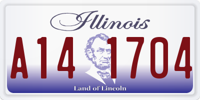 IL license plate A141704