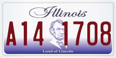 IL license plate A141708