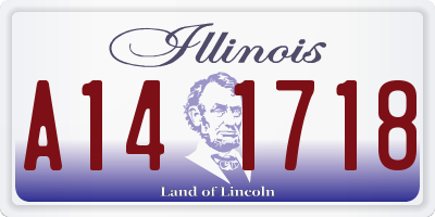 IL license plate A141718