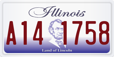 IL license plate A141758
