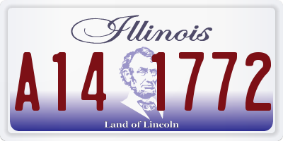 IL license plate A141772