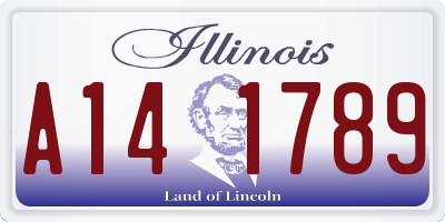 IL license plate A141789