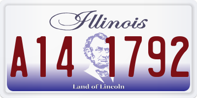 IL license plate A141792