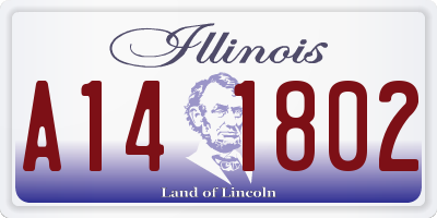 IL license plate A141802