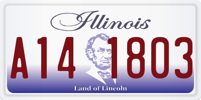IL license plate A141803