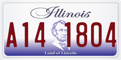 IL license plate A141804