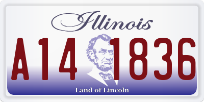 IL license plate A141836