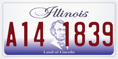 IL license plate A141839