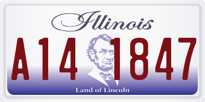 IL license plate A141847