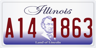 IL license plate A141863