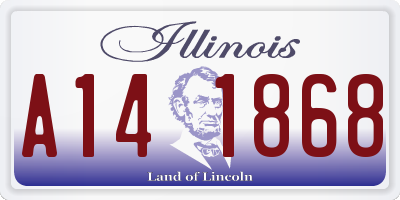 IL license plate A141868