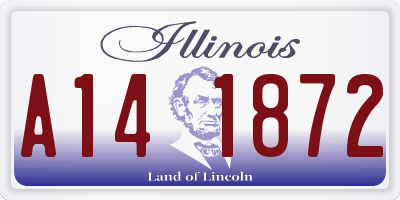 IL license plate A141872