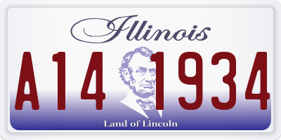 IL license plate A141934