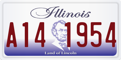 IL license plate A141954