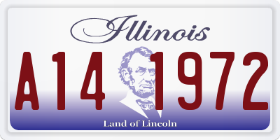 IL license plate A141972