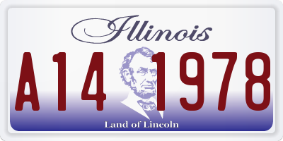 IL license plate A141978