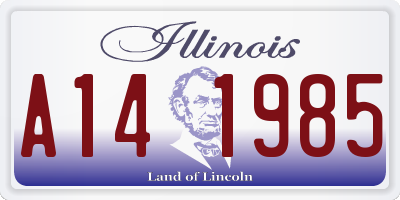 IL license plate A141985