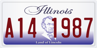 IL license plate A141987
