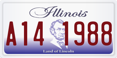 IL license plate A141988