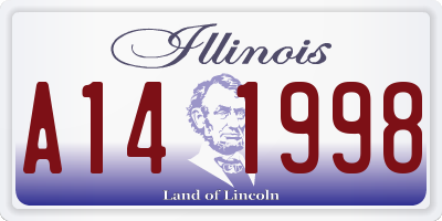 IL license plate A141998