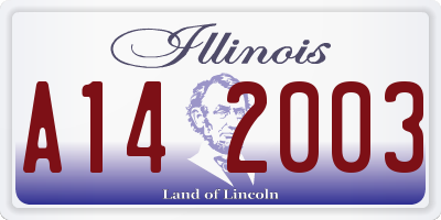 IL license plate A142003