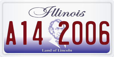 IL license plate A142006