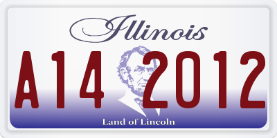 IL license plate A142012