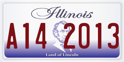 IL license plate A142013
