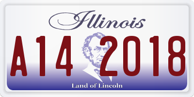 IL license plate A142018
