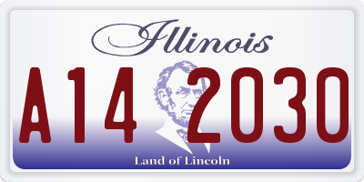 IL license plate A142030