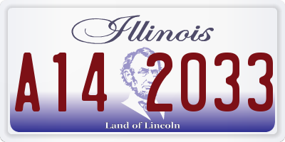 IL license plate A142033